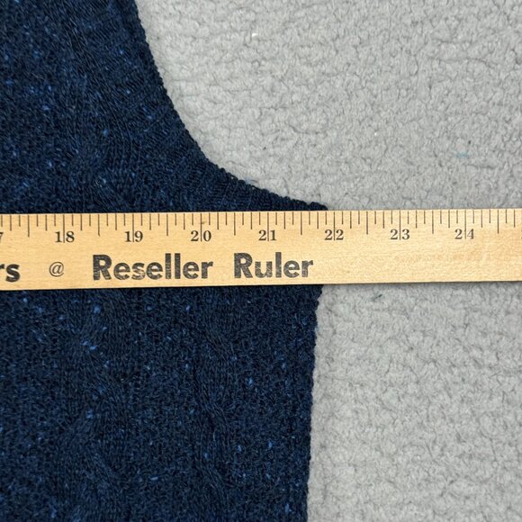 Jos A Bank Sweater Vest Mens Size Large Marled Speckled Navy Wool Blend Lightwei - Picture 8 of 8